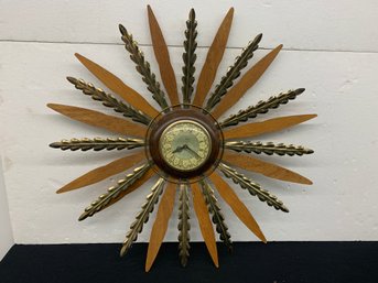 Mid Century Modern Starburst Clock - Movement Replaced