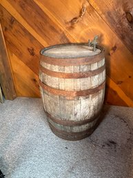 Oak Barrel With Spigot  24 Inch Round - 34 Inch Tall