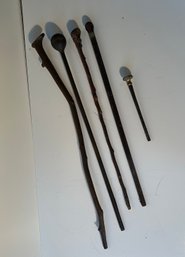 Five Misc Walking Sticks  35 Inch To 43 Inch