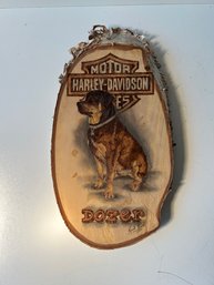 Harley Davidson Dozer Wooden Plaque 10x19