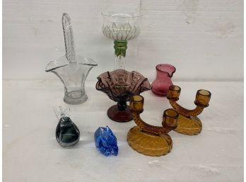 Misc Lot Of Colored Glassware