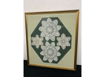 Large Framed Crochet Pieces - 29x32 Inches