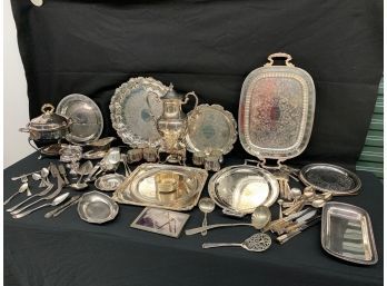 Large Lot Of Silverplate
