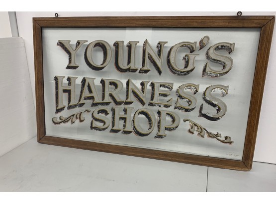 Paint On Glass Harness Shop Sign
