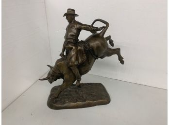 Bronze Bull Rider 12x17.5 -signed Hunt
