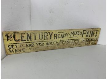 Early Wooden Wiscasset  Paint Store Sign