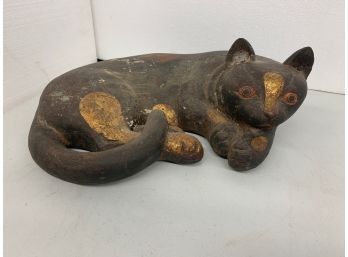 Fabulous Wood Carved Cat 14x11x5