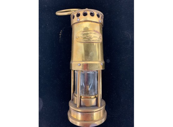 Brass Miner Lantern  By E Thomas And Williams LTD Cambrian Works - South Wales - 6 Inches