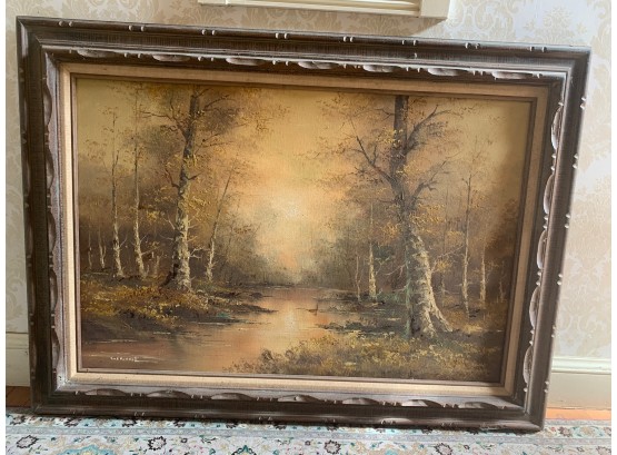 Oil On Canvas Landscape Signed Jack Hammell 24x36  - 32x44 Framed