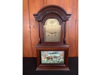 1979 Old Berkshire Hunt Foxhound Mantle Clock - Franz Hermle Works- 10x20