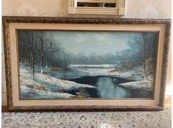 Modern Oil On Canvas Landscape 24x48 - 32x56 Framed