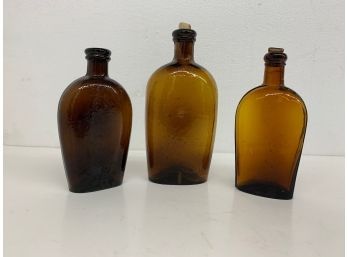 2 Six Inch Flask Bottles - One 7.5 Inch Flask Bottle
