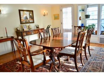 Rose Furniture Co Dinning Room Including Table With 2 Leaves-2 Arm Chairs And 4 Side Chairs And Small Server -