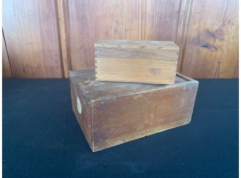 2 Small Boxes One With Slide Lid Containing Rubbing Stones 5.5x8x3.5