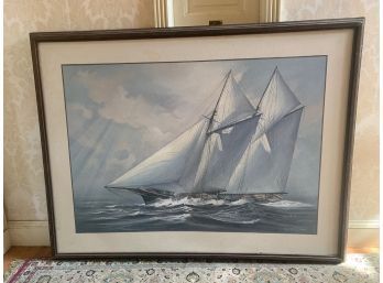 Ship Painting Signed Gerald A Robillard - 36x48- 38x51 Framed