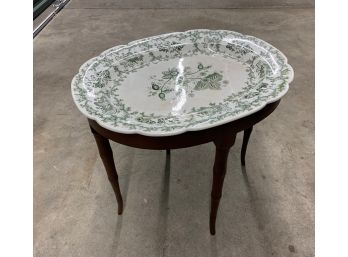 Wedgwood Platter 17x21 On Stand With Bamboo Legs