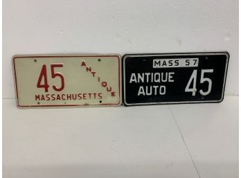 2 Mass Antique License Plates