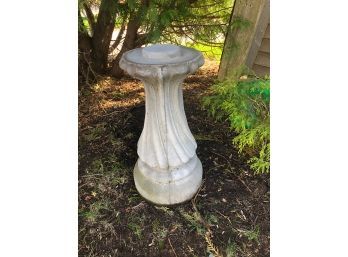 Fluted Cement Pedestal - 21 Inches Tall
