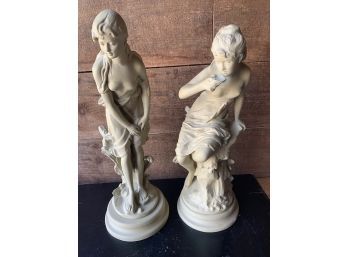 2 Classical Statues Of Maidens