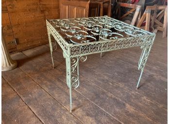 36 Inch Ornate Square Wrought Iron Table - Needs Glass Top