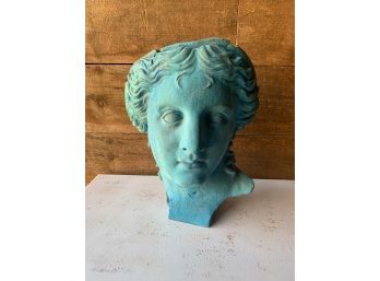 16 Inch Verdigris Classical Face Sculpture Alva Museum Replica