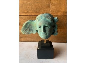 16 Inch Verdigris Classical Face Sculpture Alva Museum Replica