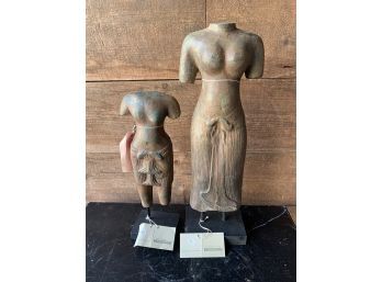 2 Classical Decorative Figures - 14 & 18 Inches Tall