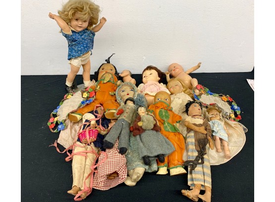 Lot Of Misc Old Dolls As Is.  Could Use Good Cleaning