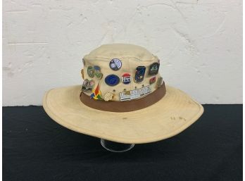 Quaker Marine Suppy Co. Hat Loaded With Souvenir Pins