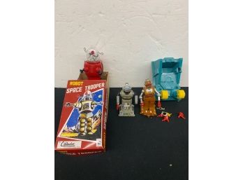 3 Misc Small Robots. As Is Condition