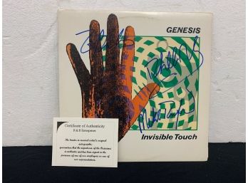 Signed Genesis Record Album Invisible Touch With Certificate Of Authenticity