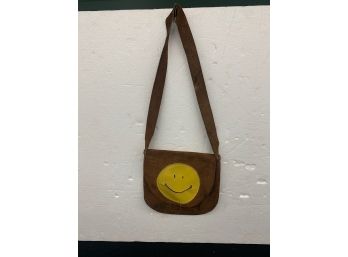 Vintage Have A Nice Day Leather On Suede Purse