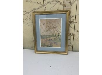Nicely Framed Asian Water Color - 18x22