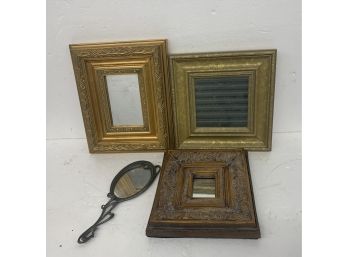 Four Decorative Mirrors Including A Pewter Dresser Mirror