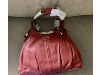 Coach Leather Shoulder Bag Madison Maggie Terracotta Brand New With Tags 12x14x6
