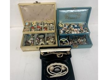 Two Jewelry Boxes  With Contents