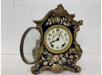 Porcelain Victorian Gilbert Shelf Clock