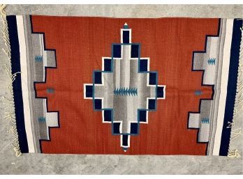 Navajo Rug With Small Pine Tree Decoration - 44x68