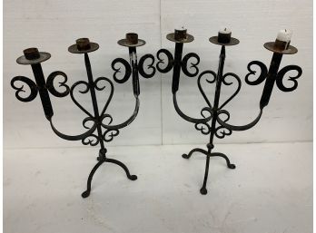 Pair Of Wrought Iron Candelabras 12x16