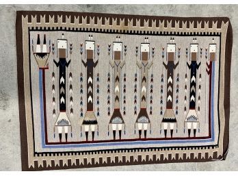 Figural Navajo Rug 43x60. Some Staining