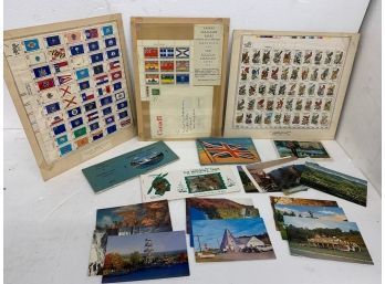 Collectible Postage Stamps And Vintage Postcards