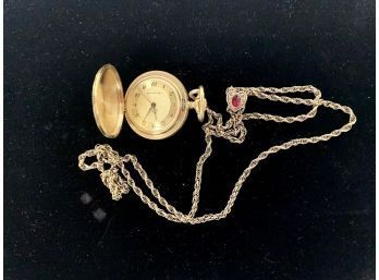 Ladies Gold Plated Watch With Chain