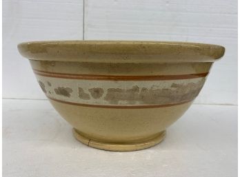 Large 15 Inch Yellow Ware Bowl -  As Is