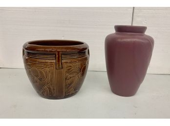 Lot Of Two Pots One Is Weller   -  6 & 8 Inches Tall