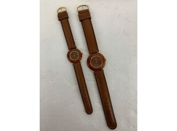 His And Her Jean Pierre Lepine Watches In Wooden Cases