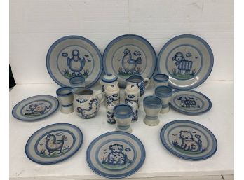 Signed M A Hadley Pottery Approx 20 Pcs