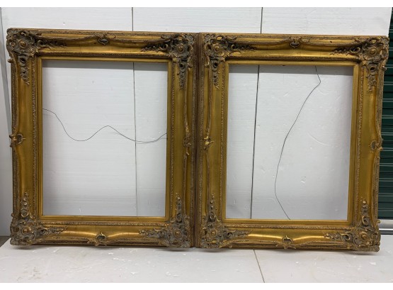 Pair Of Gold Tone Frames 35x40  With Inside 23x30