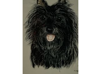 Charming Framed Charcoal Signed A Wolff  1994