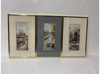 Three Framed Paris Prints - 8x13