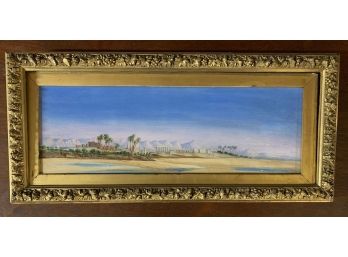 Luxor By Edward Lear Oil On Board - 7.5x15.5 Framed